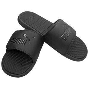Brand New Puma Cool Cat V Men's Size 10 Black Black Logo Slide Sandal  371044 03
